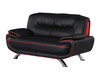 Modern Leather Upholstered Sofa Set with Wood Frame in Black / 405-BLACK