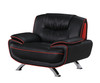 Modern Leather Upholstered Sofa Set with Wood Frame in Black / 405-BLACK