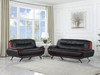 Modern Leather Upholstered Sofa and Loveseat in Black / 405-BLACK-2PC