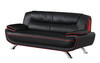 Modern Leather Upholstered Sofa and Loveseat in Black / 405-BLACK-2PC