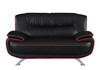 64" Modern Leather Upholstered Loveseat in Black / 405-BLACK-L