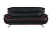 80" Modern Faux Leather Upholstered Sofa in Black / 405-BLACK-S