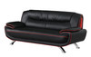 80" Modern Faux Leather Upholstered Sofa in Black / 405-BLACK-S