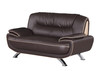 Modern Leather Upholstered Sofa Set with Wood Frame in Brown / 405-BROWN