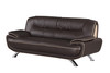 Modern Leather Upholstered Sofa Set with Wood Frame in Brown / 405-BROWN