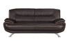 Modern Leather Upholstered Sofa Set with Wood Frame in Brown / 405-BROWN