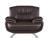 Modern Leather Upholstered Sofa Set with Wood Frame in Brown / 405-BROWN