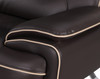 Modern Leather Upholstered Sofa Set with Wood Frame in Brown / 405-BROWN