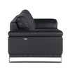 Genuine Italian Leather Upholstered Sofa Set in Black / 411-BLACK