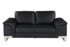 Genuine Italian Leather Upholstered Sofa Set in Black / 411-BLACK