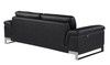 Modern Genuine Italian Leather Sofa in Black / 411-BLACK-S