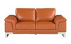 Genuine Italian Leather Upholstered Sofa Set in Camel Brown / 411-CAMEL