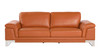 Genuine Italian Leather Upholstered Sofa Set in Camel Brown / 411-CAMEL