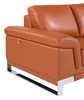 Modern Genuine Italian Leather Sofa in Camel Brown / 411-CAMEL-S