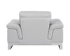 Genuine Italian Leather Upholstered Sofa Set in Gray / 411-LIGHT-GRAY