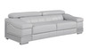 Genuine Italian Leather Upholstered Sofa Set in Light Gray / 415-LIGHT-GRAY