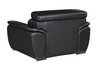 Modern Leather Upholstered Recliner Sofa Set in Black / 4571-BLACK