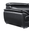 Modern Leather Upholstered Recliner Loveseat in Black / 4571-BLACK-L