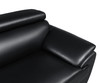 86" Modern Wood and Leather Sofa with Fiber Back in Black / 4571-BLACK-S