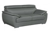 86" Modern Wood and Leather Sofa with Fiber Back in Gray / 4571-GRAY-S