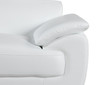 86" Modern Wood and Leather Sofa with Fiber Back in White / 4571-WHITE-S