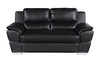 Modern Leather Upholstered Sofa Set in Black / 4572-BLACK