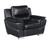 Modern Leather Upholstered Sofa Set in Black / 4572-BLACK