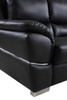 Modern Leather Upholstered Sofa & Loveseat Set in Black / 4572-BLACK-2PC