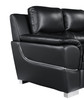 85" Modern Leather Upholstered Sofa in Black / 4572-BLACK-S