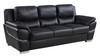 85" Modern Leather Upholstered Sofa in Black / 4572-BLACK-S