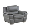 Modern Leather Upholstered Sofa Set in Gray / 4572-GRAY