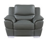 37" Modern Leather Upholstered Chair in Gray / 4572-GRAY-CH