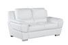 Modern Leather Upholstered Sofa & Loveseat Set in White / 4572-WHITE-2PC