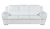 85" Modern Leather Upholstered Sofa in White / 4572-WHITE-S