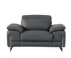 Genuine Italian Leather Upholstered Sofa Set in Dark Gray / 636-DARK-GRAY