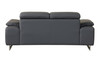 Genuine Italian Leather Upholstered Sofa Set in Dark Gray / 636-DARK-GRAY