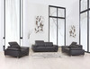 Genuine Italian Leather Upholstered Sofa Set in Dark Gray / 636-DARK-GRAY