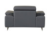 31" Modern Genuine Italian Leather Chair in Dark Gray / 636-DARK-GRAY-CH