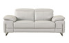 Genuine Italian Leather Upholstered Sofa Set in Light Gray / 636-LIGHT-GRAY