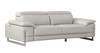 Genuine Italian Leather Upholstered Sofa Set in Light Gray / 636-LIGHT-GRAY
