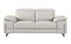 Genuine Italian Leather Sofa & Loveseat Set in Light Gray / 636-LIGHT-GRAY-2PC