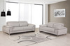 Genuine Italian Leather Sofa & Loveseat Set in Light Gray / 636-LIGHT-GRAY-2PC