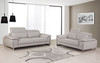 Genuine Italian Leather Sofa & Loveseat Set in Light Gray / 636-LIGHT-GRAY-2PC