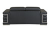 Genuine Italian Leather Sofa and Loveseat Set in Black / 692-BLACK-2PC