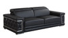 89" Modern Genuine Italian Leather Sofa in Black / 692-BLACK-S