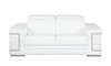 Genuine Italian Leather Sofa and Loveseat Set in White / 692-WHITE-2PC