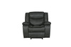 Transitional Faux Leather Reclining Sofa Set in Gray / 6967-GRAY