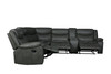 Transitional Faux Leather Reclining Sectional in Gray / 6967-GRAY-SECT