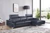 Modern Genuine Italian Leather Sectional / 727-BLUE-SECT