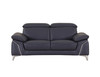 Genuine Italian Leather Upholstered Sofa Set / 727-NAVY